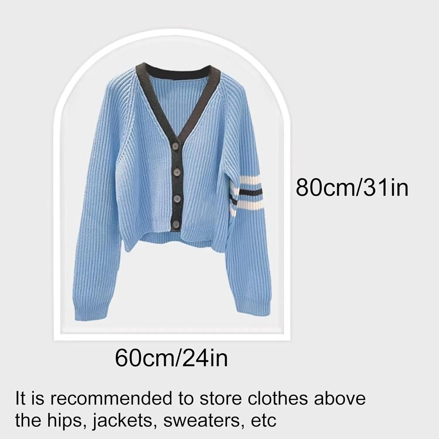 10Pcs PEVA Garment Bags for Hanging Clothes, Translucent Garment Covers with Zipper, for Dresses Skirt Coat Suit Shirt Jacket(60x80cm/24x31in)