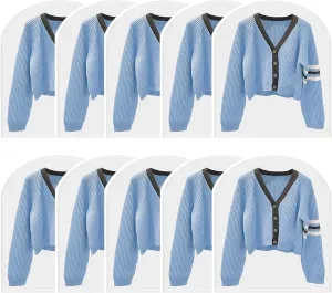 10Pcs PEVA Garment Bags for Hanging Clothes, Translucent Garment Covers with Zipper, for Dresses Skirt Coat Suit Shirt Jacket(60x80cm/24x31in)