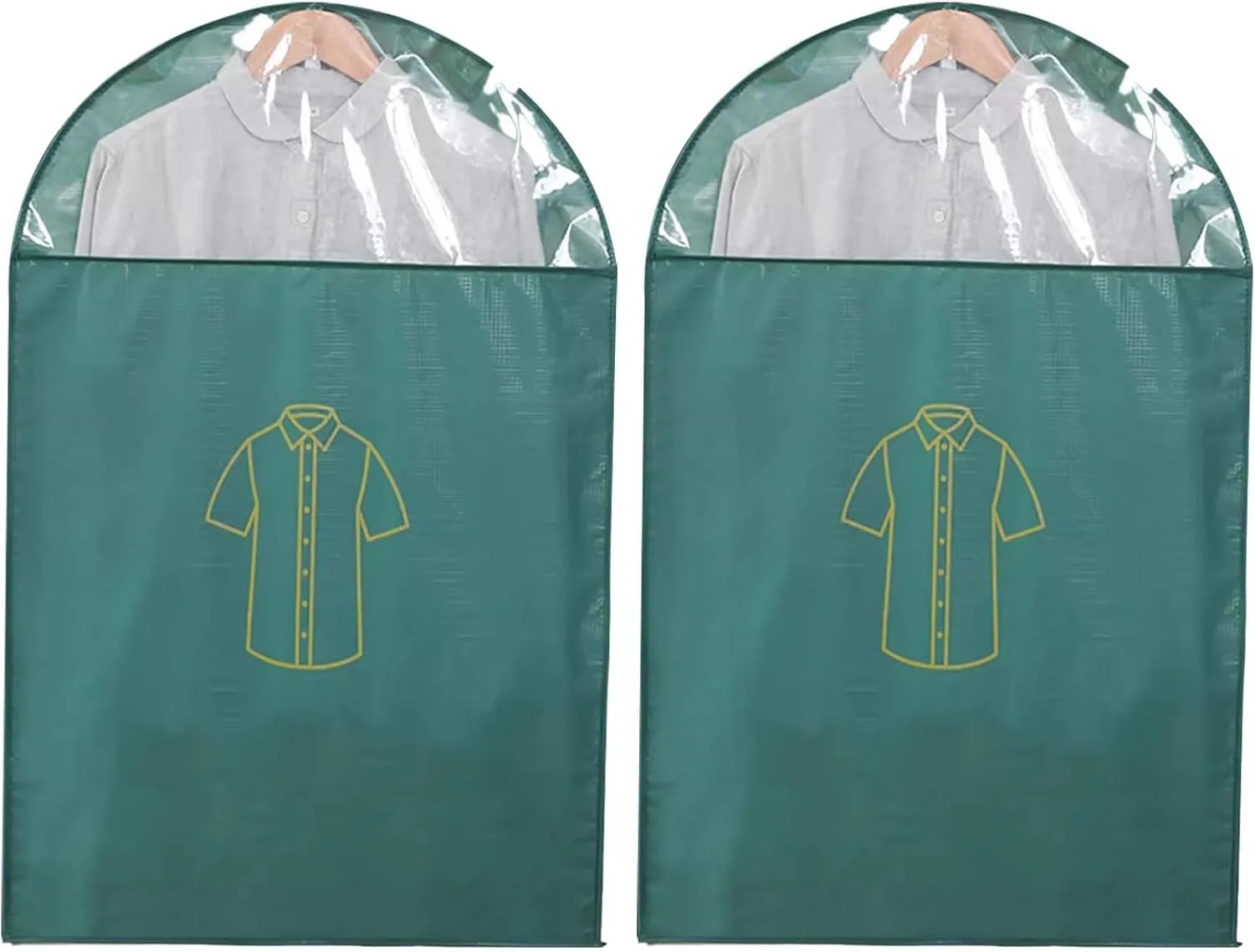 2 Pieces of 51IN Garment Bags for Hanging Clothes, EVA Material Dress Bag with Transparent Window, Suitable for Coats