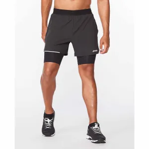 2XU Aero 2 en 1 shorts de course à pied 5 pouces pour homme