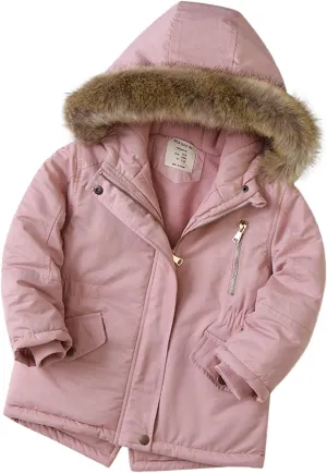 3-9T Kids Toddler Baby Girls Boys Autumn Winter Warm Thick Padded Cotton Long Sleeve Fleece Hooded Coat Jacket Clothes