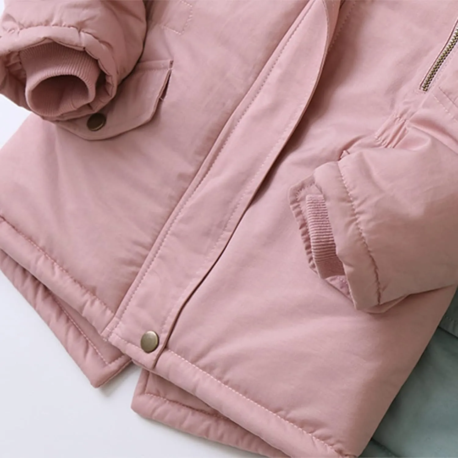 3-9T Kids Toddler Baby Girls Boys Autumn Winter Warm Thick Padded Cotton Long Sleeve Fleece Hooded Coat Jacket Clothes