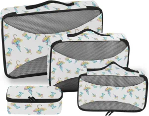 4 Pcs Travel Packing Cubes for Suitcases Boots and Umbrella Travel Packing Cubes Visible Luggage Cubes Organizers Suitcase Organizer Bags Set