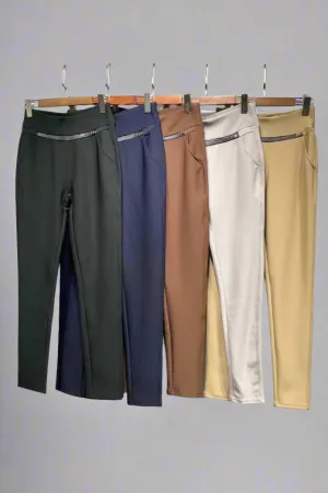 (5P.PACK) SOFT FABRIC BISTRETCH TROUSERS
