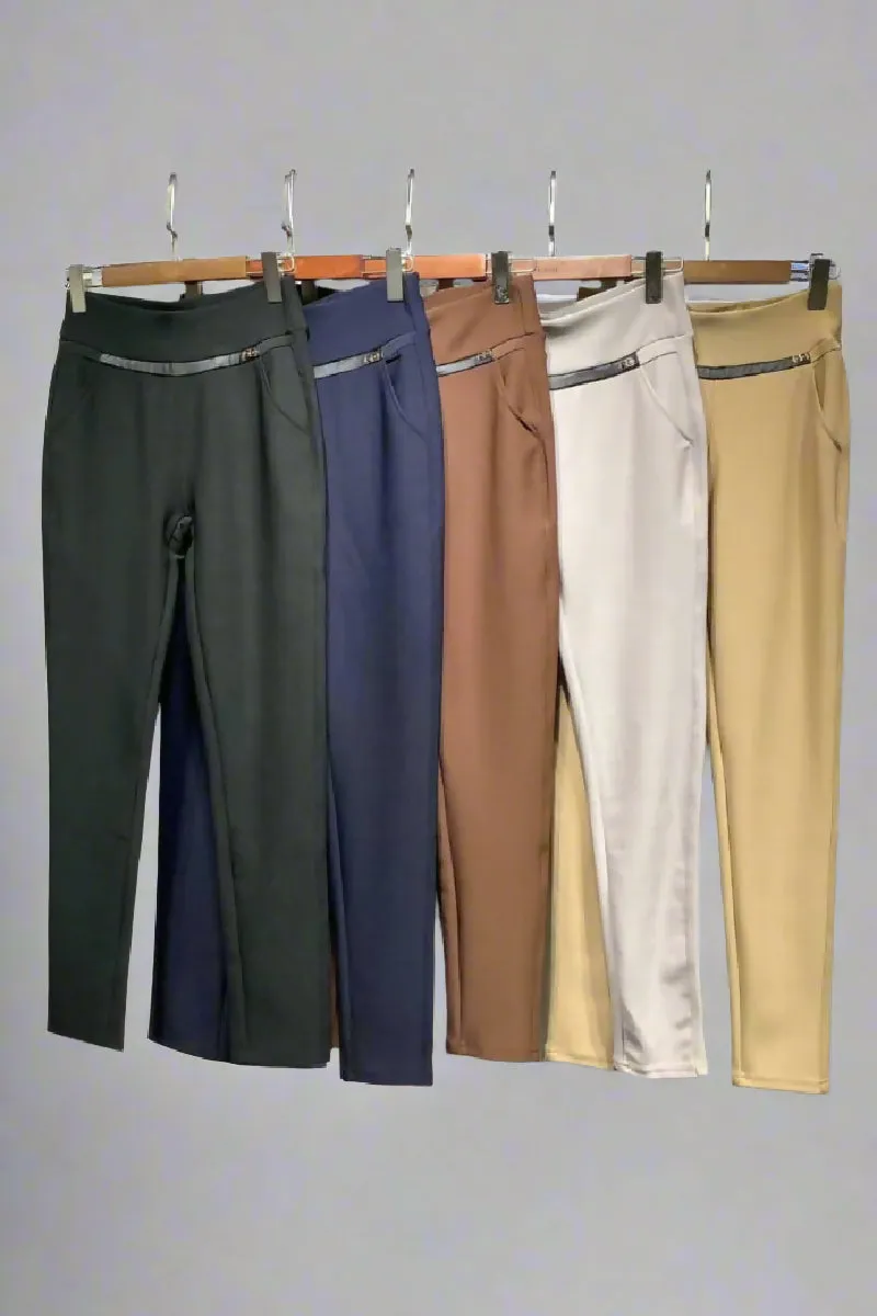 (5P.PACK) SOFT FABRIC BISTRETCH TROUSERS