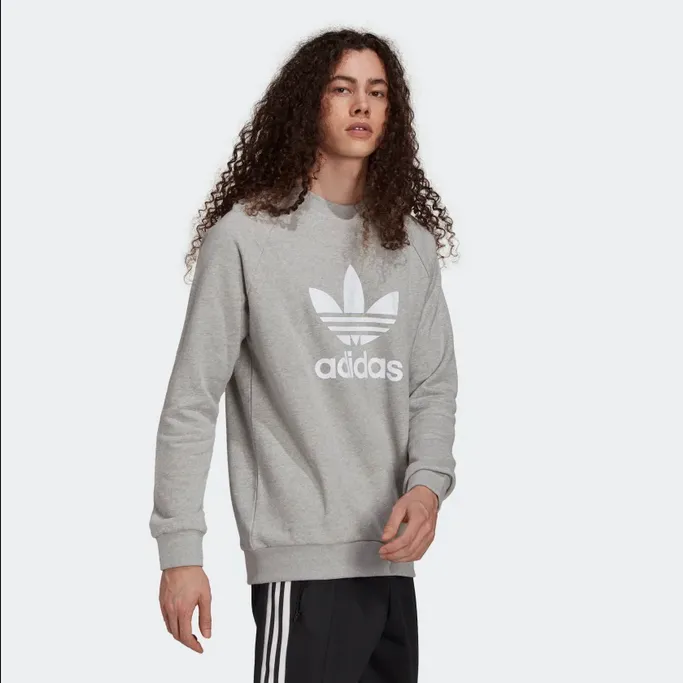 Adidas Originals Adicolor Classics Trefoil Cnewneck Men's Crewneck Sweatshirt H06650 grey-white