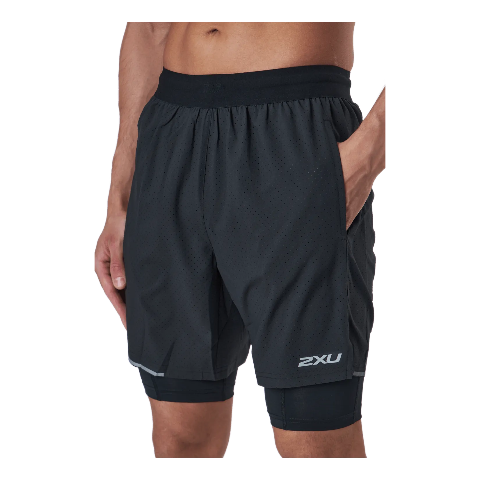 Aero 2-in-1 7 Inch Shorts Black/silver Reflective