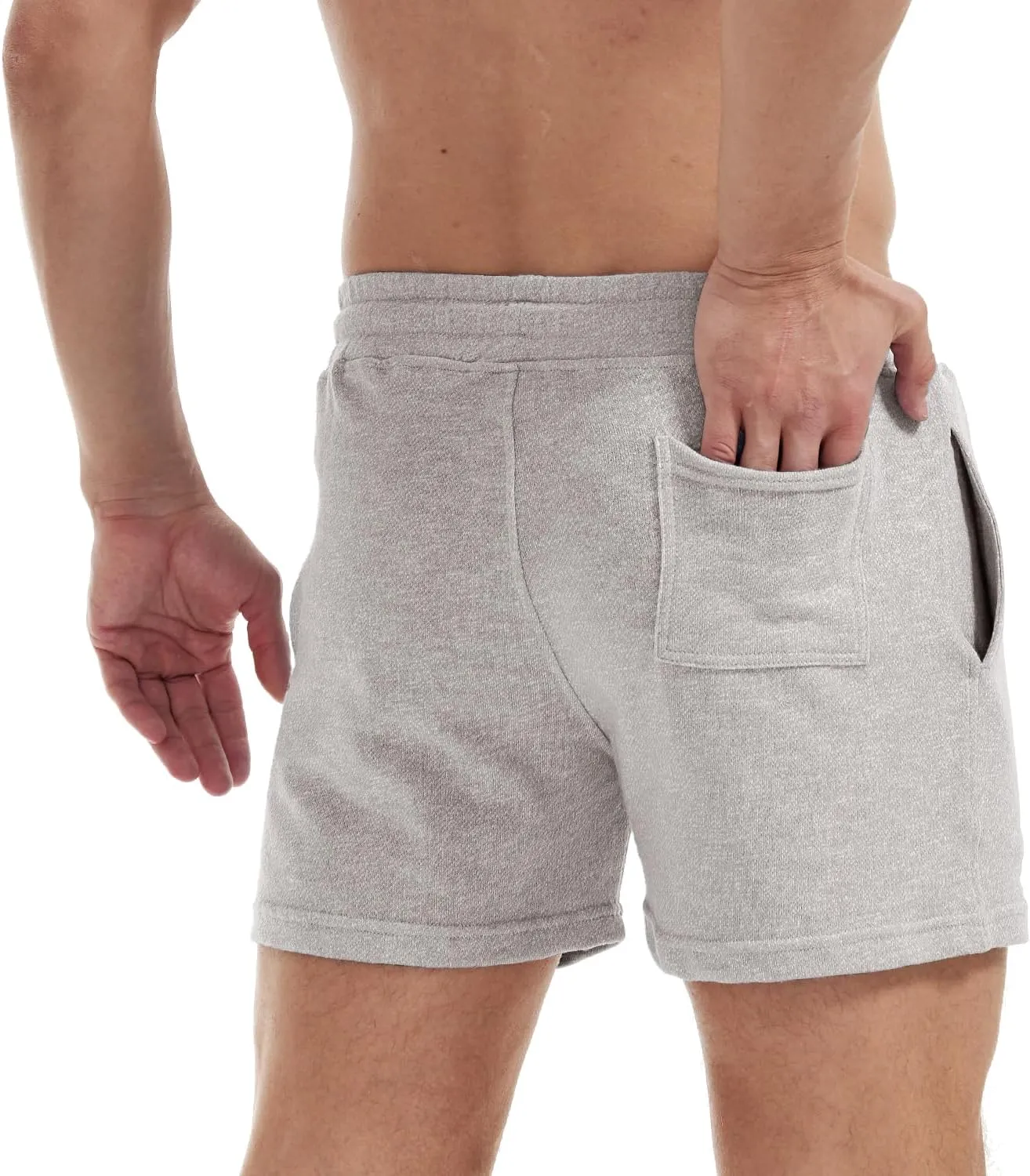 AIMPACT Mens Athletic Sweat Shorts 5.5" Elastic Waist Casual Pajama Short with Pocket Gym Workout Short Shorts for Men