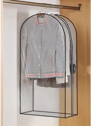 All Clear Garment Bags for Hanging Clothes, Plastic Dustproof Dress Bag with Zipper, for Coats, Jackets, Shirts, Down Jacket(60x25x130cm/24x10x51in)