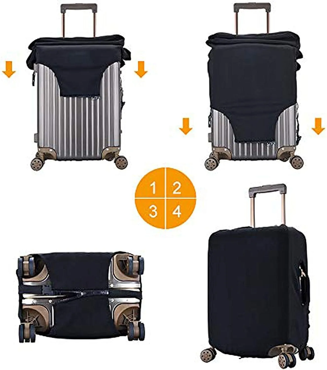 American Flag with Cowboy Boots Print Universal Suitcase Cover Elastic Washable Travel Luggage Protector Adult Luggage