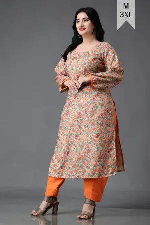 Autumn Peach Woollen Kurta Set