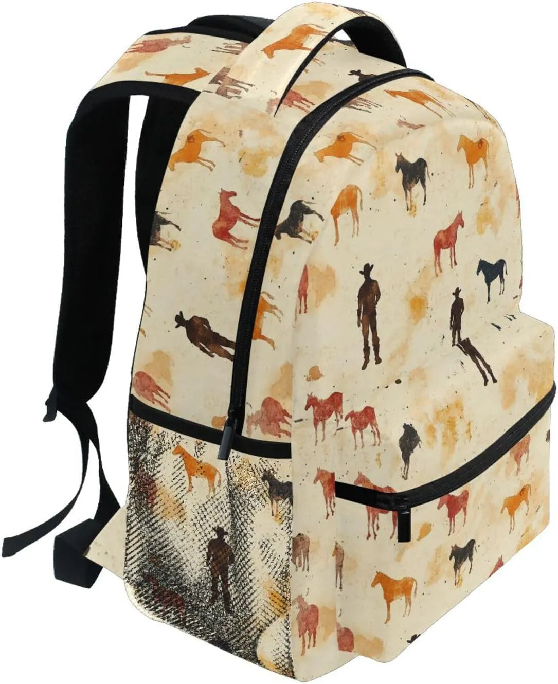 Backpacks for Men Women Waterproof Personal Backpack with Chest Strap for Travel Trip Western Cowboy Boots Vast Desert