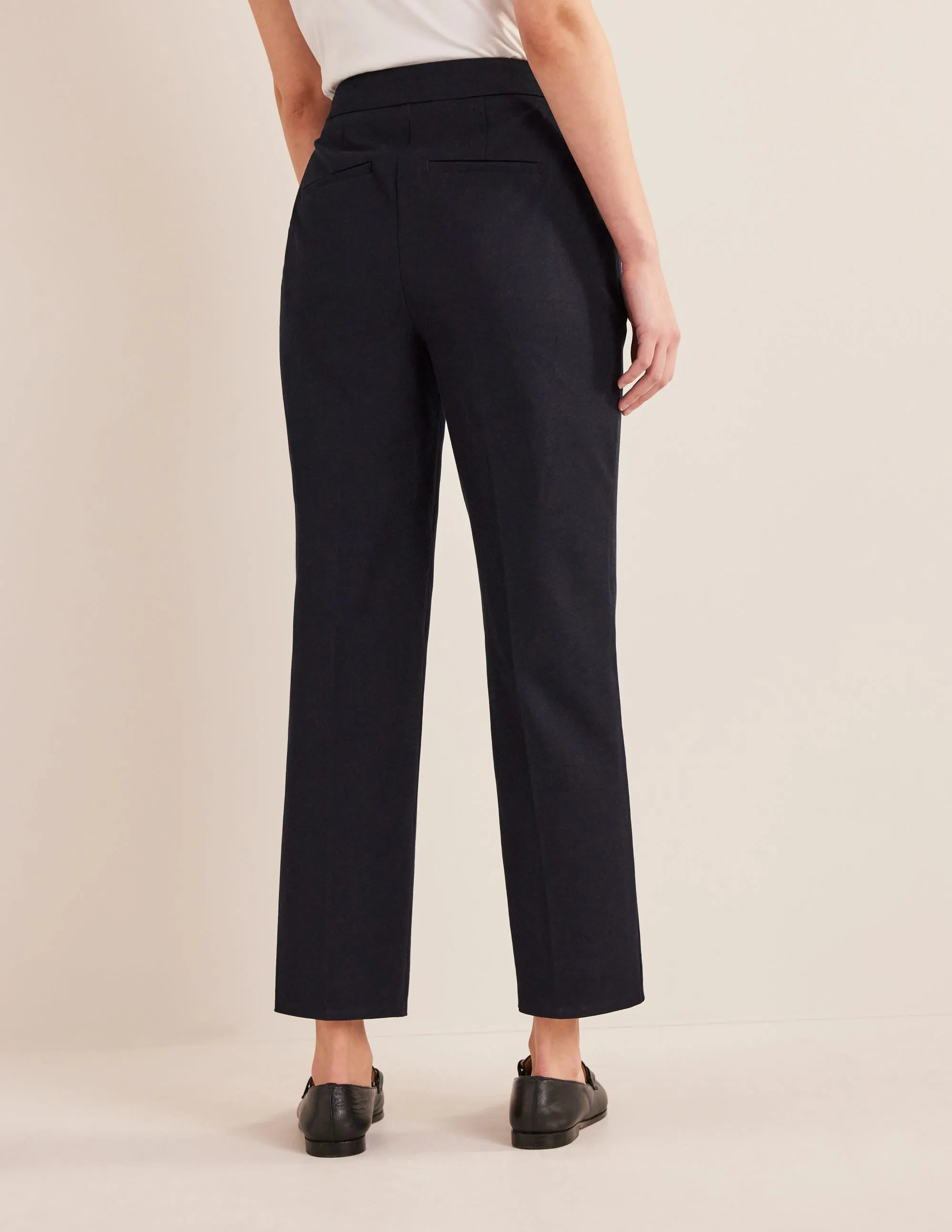 Bi-Stretch Tapered Trousers-Navy
