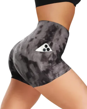 Biker Shorts Women with Pockets - 3"/5"/8" High Waisted Soft Tummy Control Workout Shorts for Yoga Athletic Gym