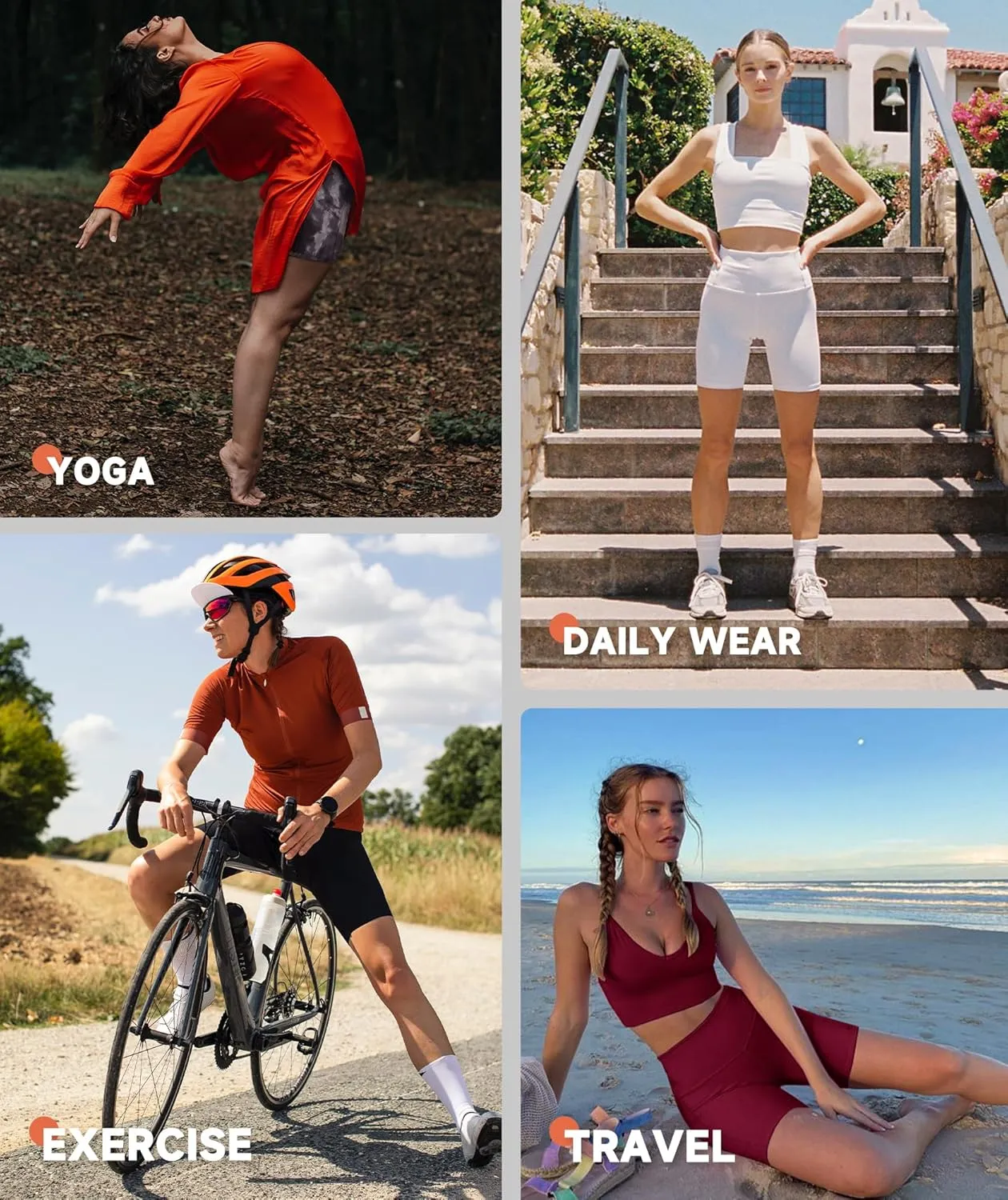 Biker Shorts Women with Pockets - 3"/5"/8" High Waisted Soft Tummy Control Workout Shorts for Yoga Athletic Gym
