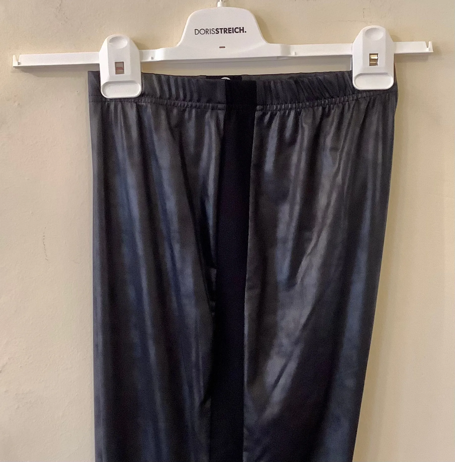 Black Faux Leather Trousers - Doris Streich