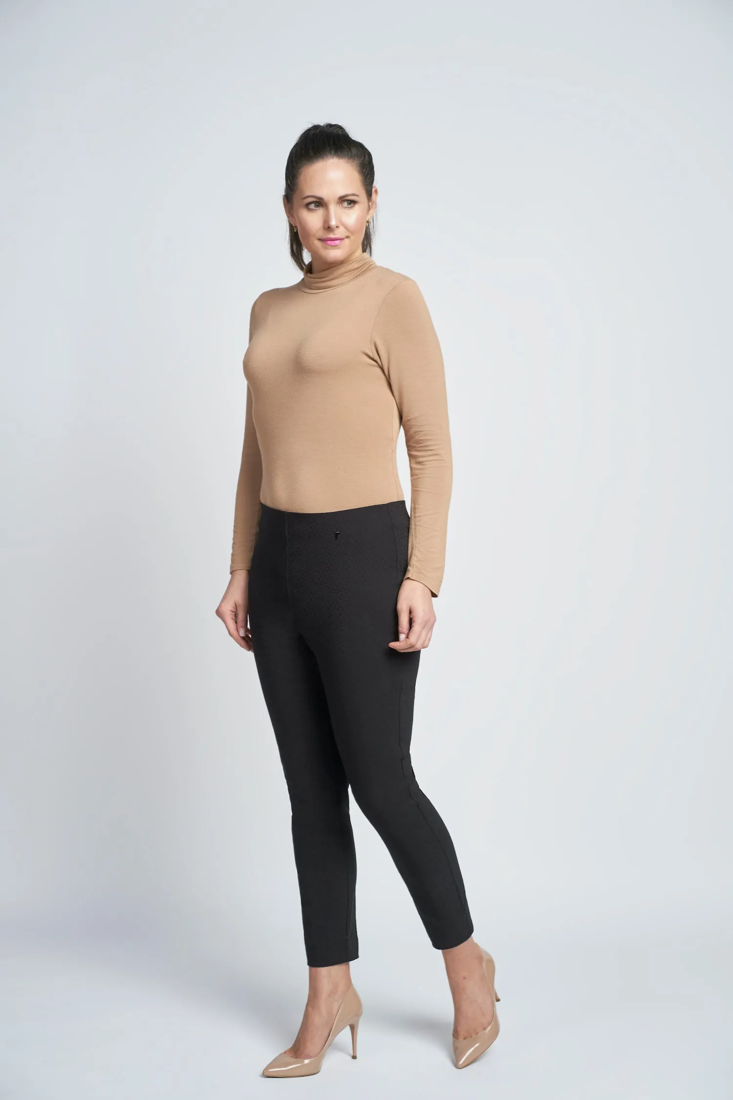 Black Jacquard Slim Leg Trousers - PINNS (302CT)