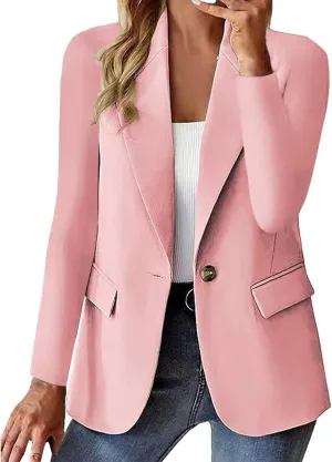 Blazers for Women Business Casual Open Front Long Sleeve Notch Lapel Office Blazer Jacket Work Office Suit Jackets Top