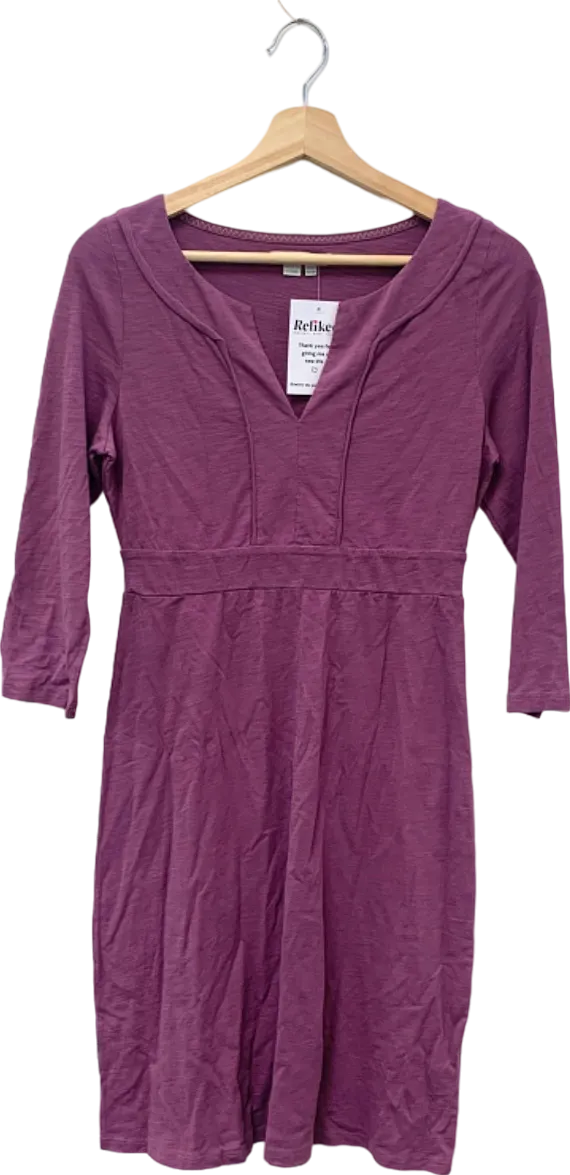 Boden Purple V-Neck Three-Quarter Sleeve Dress UK 10R