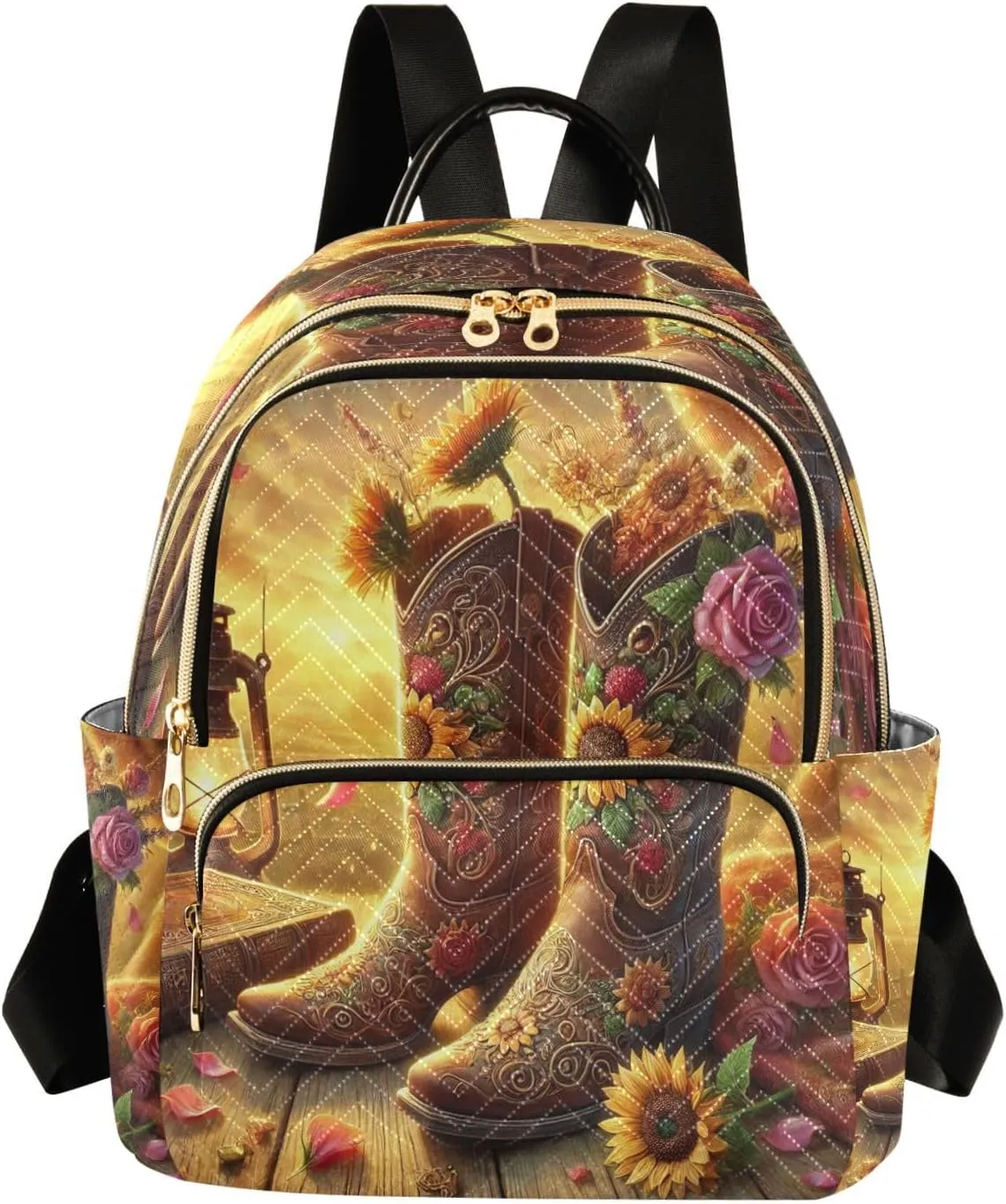 Boots Fall Warm Yellow Backpack Purse for Women Girls Fashion Ladies Small Back Pack Purse for College Holiday Travel S