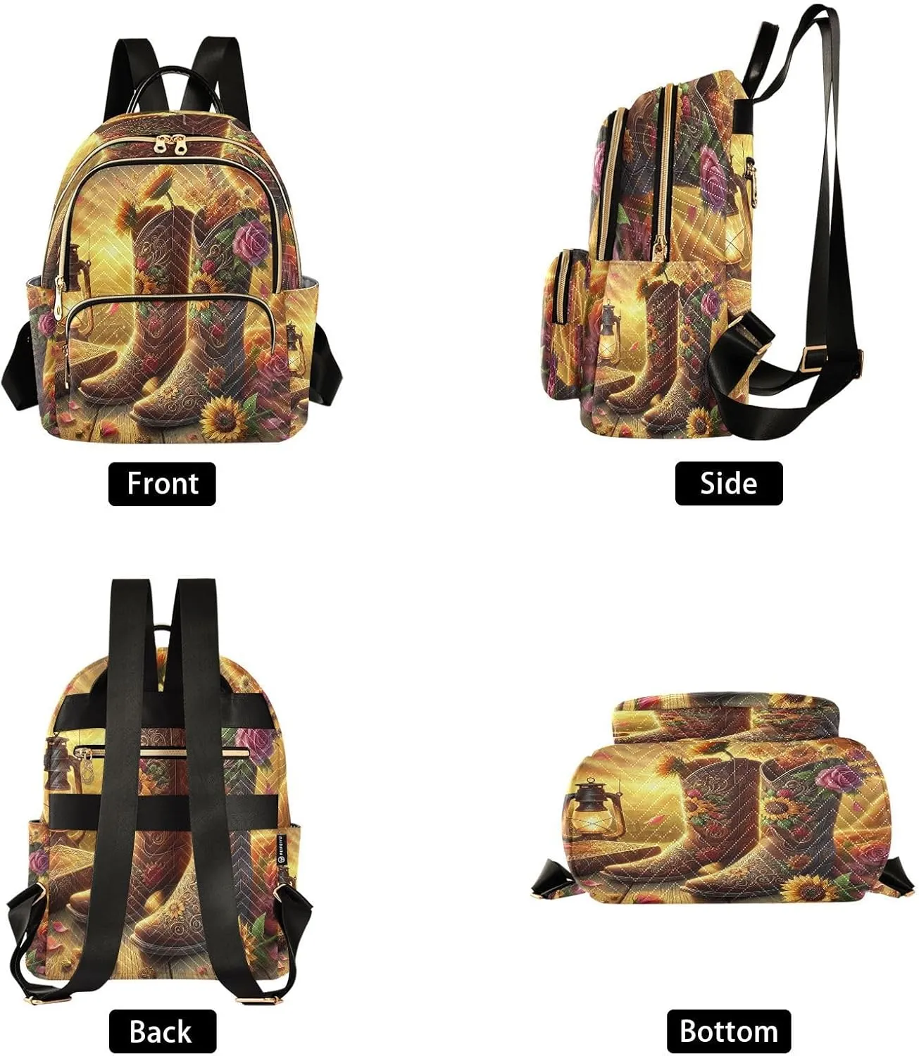 Boots Fall Warm Yellow Backpack Purse for Women Girls Fashion Ladies Small Back Pack Purse for College Holiday Travel S
