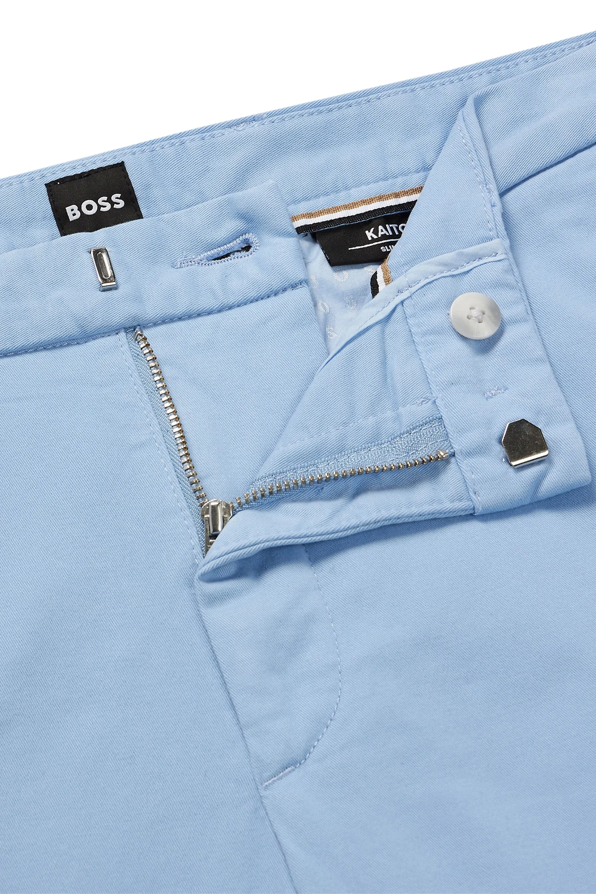 Boss Black Kaito 1 Cotton Trousers Open Blue