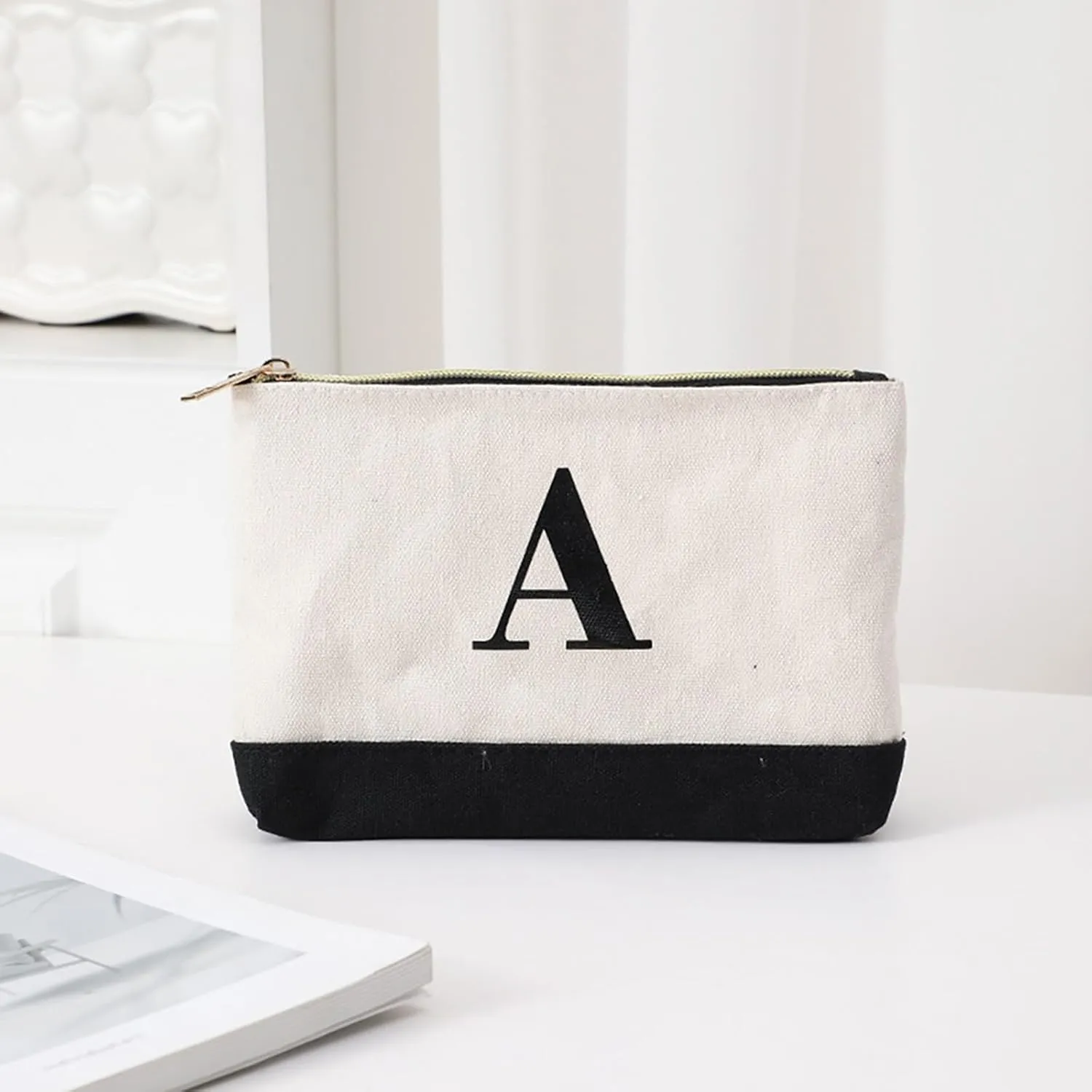 Canvas Tote Bag With Printed Letter Gifts For Women Mom Friends Teachers Premium Beach Bags With Zipper Rubber Tote
