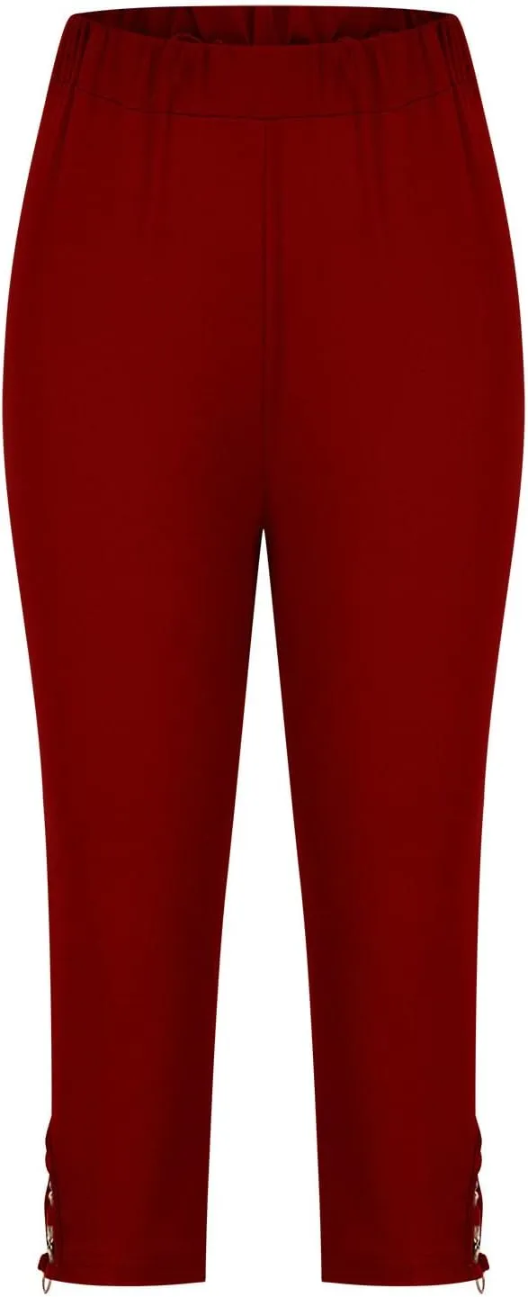 Capri Leggings for Women High Waisted Leggings Casual Knee Length Capri Pants Dressy Trendy Comfy Cut Out Yoga Ladies Trouser