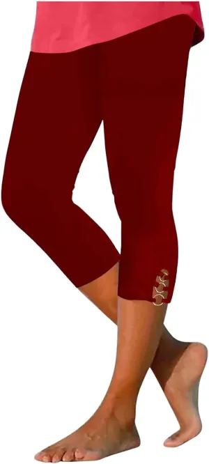 Capri Leggings for Women High Waisted Leggings Casual Knee Length Capri Pants Dressy Trendy Comfy Cut Out Yoga Ladies Trouser