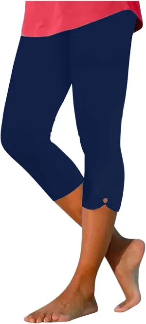 Capri Leggings for Women High Waisted Leggings Casual Knee Length Capri Pants Dressy Trendy Comfy Cut Out Yoga Ladies Trouser