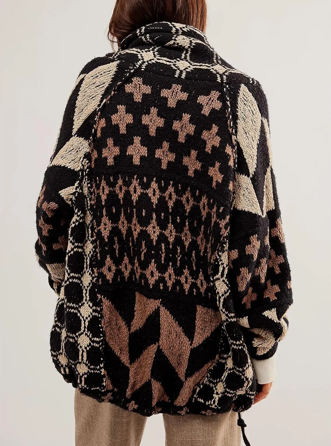 Cardigan Sweaters for Women Button Down Shawl Collar Oversized Sweater Coats Y2k Print Cardigans Fall Fashion