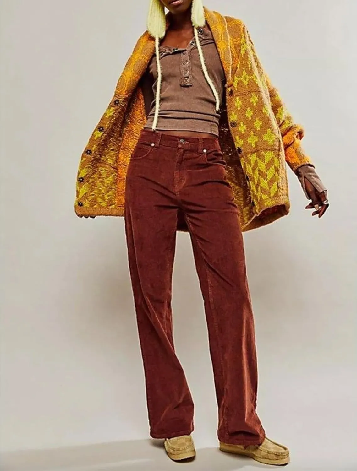 Cardigan Sweaters for Women Button Down Shawl Collar Oversized Sweater Coats Y2k Print Cardigans Fall Fashion