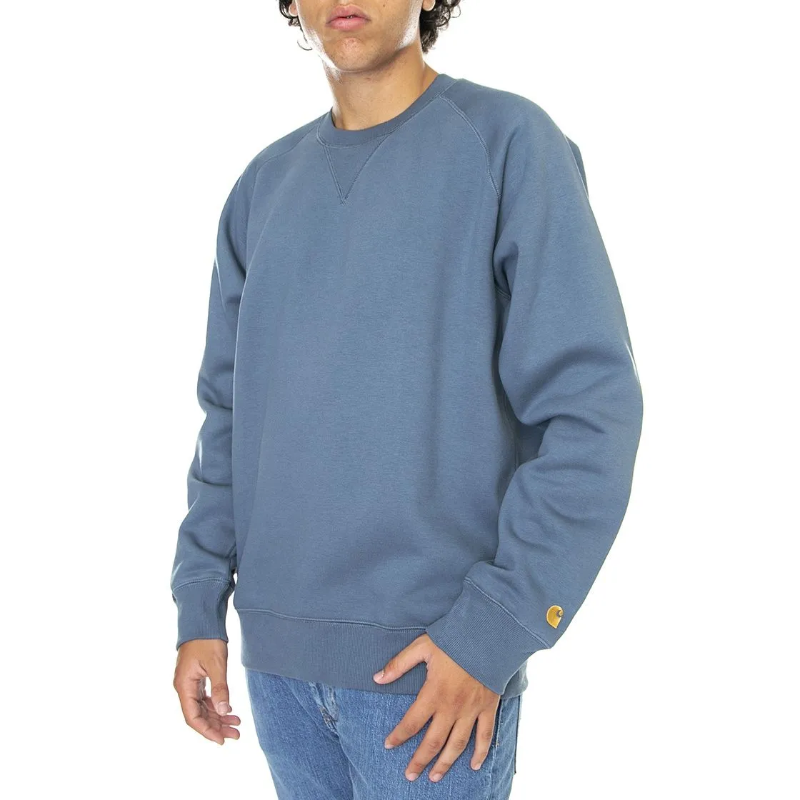 Carhartt men's crewneck sweatshirt 1026383 0XW sky blue gold