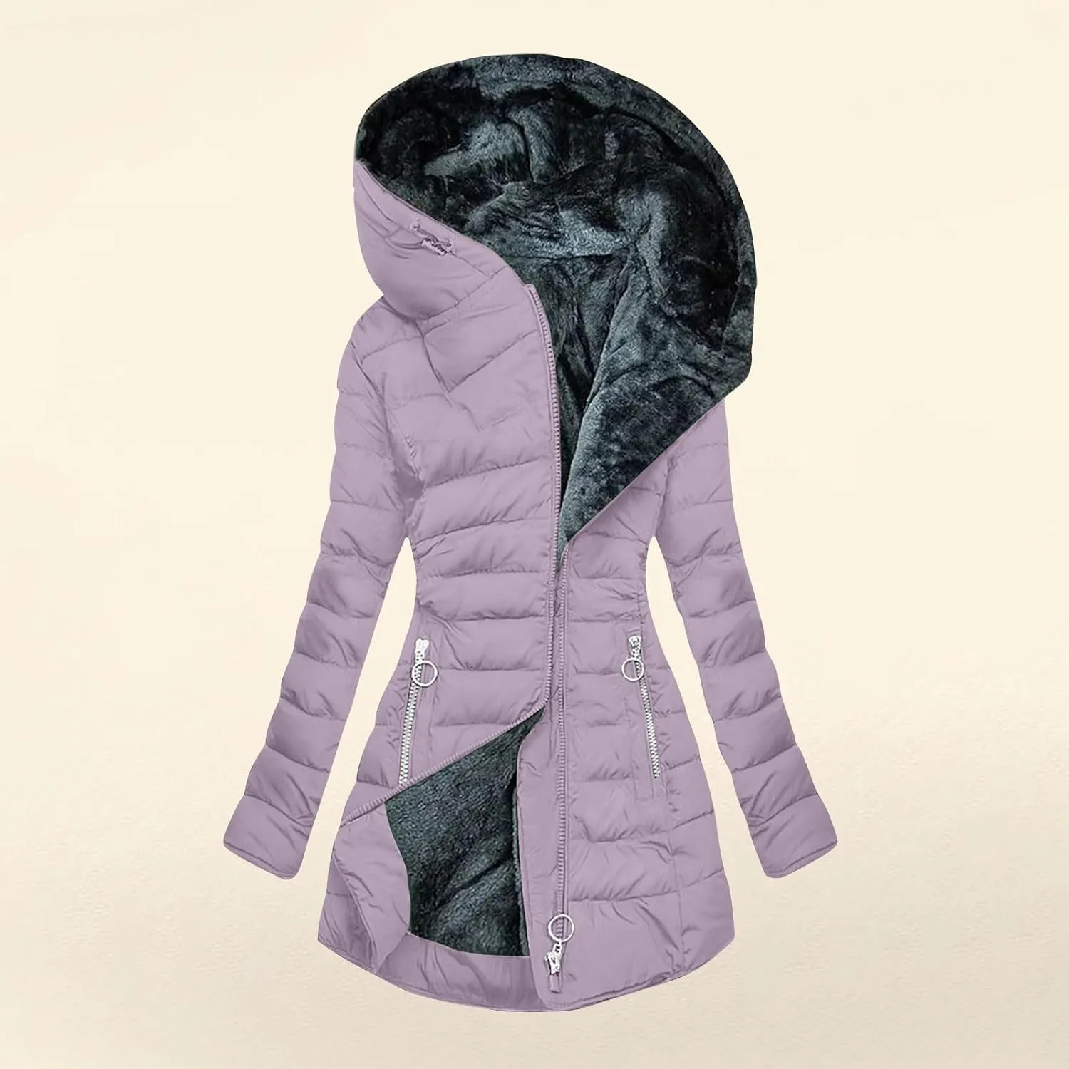 Ceboyel Womens Puffer Down Jacket 2024 Warm Winter Coats Jackets Hooded Thicken Parkas Plus Size Trendy Clothing With Hood