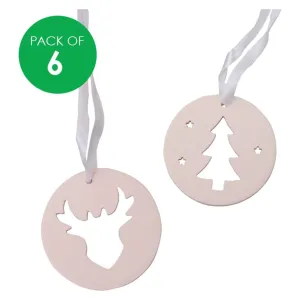 Ceramic Christmas Ornaments Pack of 6