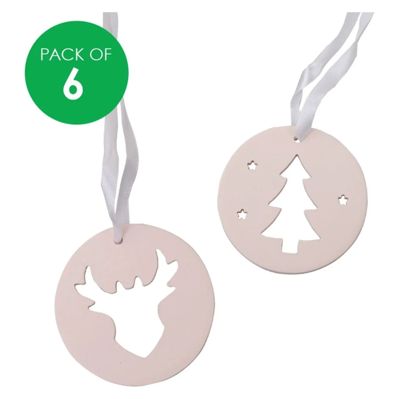 Ceramic Christmas Ornaments Pack of 6