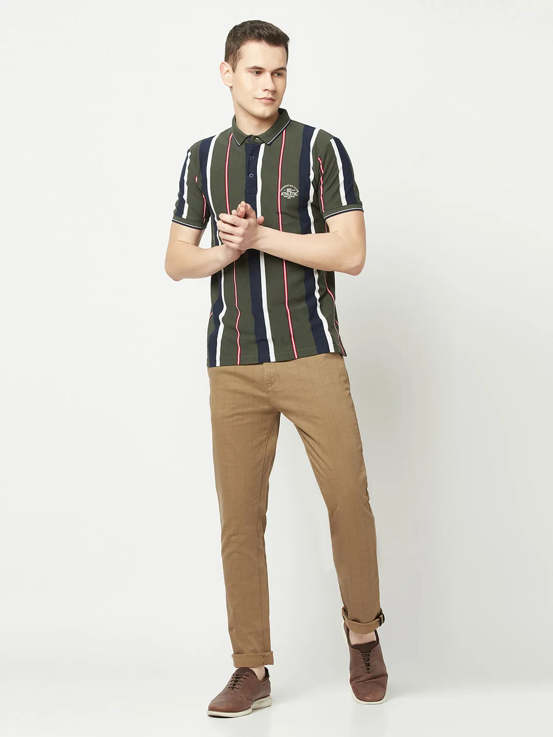 Checked Brown Trousers