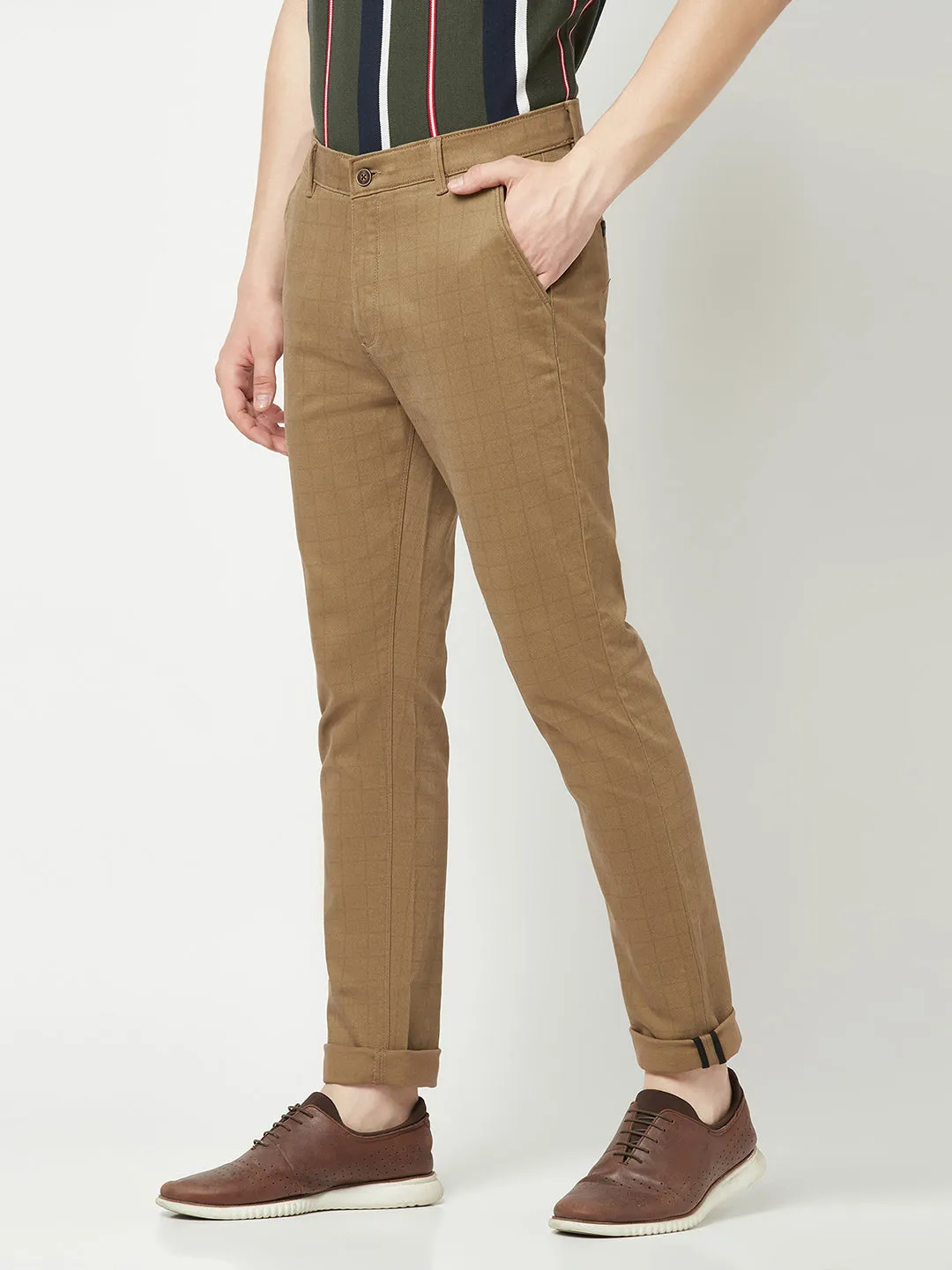 Checked Brown Trousers