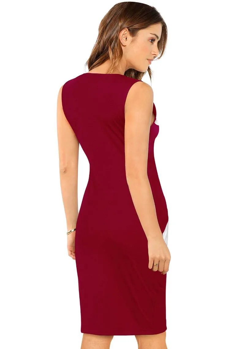 Chic Cherry Red Midi Dress