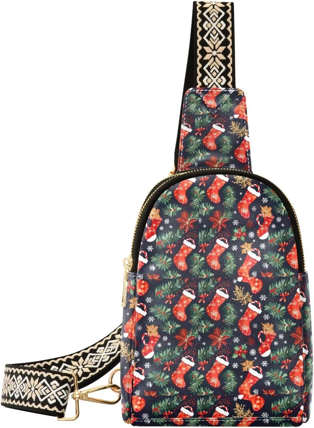 Christmas Boots Sling Bag for Women Fanny Packs for Women Small Leather Fanny Pack Crossbody Bags Fashion Waist Packs Chest Bag for Travel 21342179