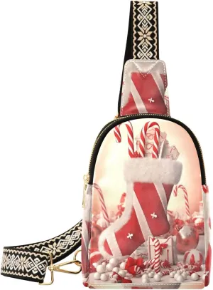 Christmas Santa Boots Sling Bag for Women Fanny Packs for Women Small Leather Fanny Pack Crossbody Bags Fashion Waist Packs Chest Bag for Travel 21341920