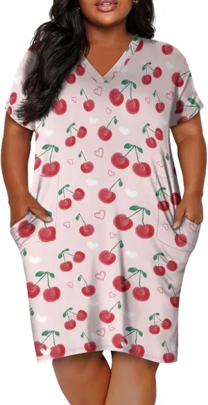 CLOHOMIN Short Sleeve Women Dresses for Party Shoping Club Oversized Dresses V Neck Midi Dress Size L-5XL