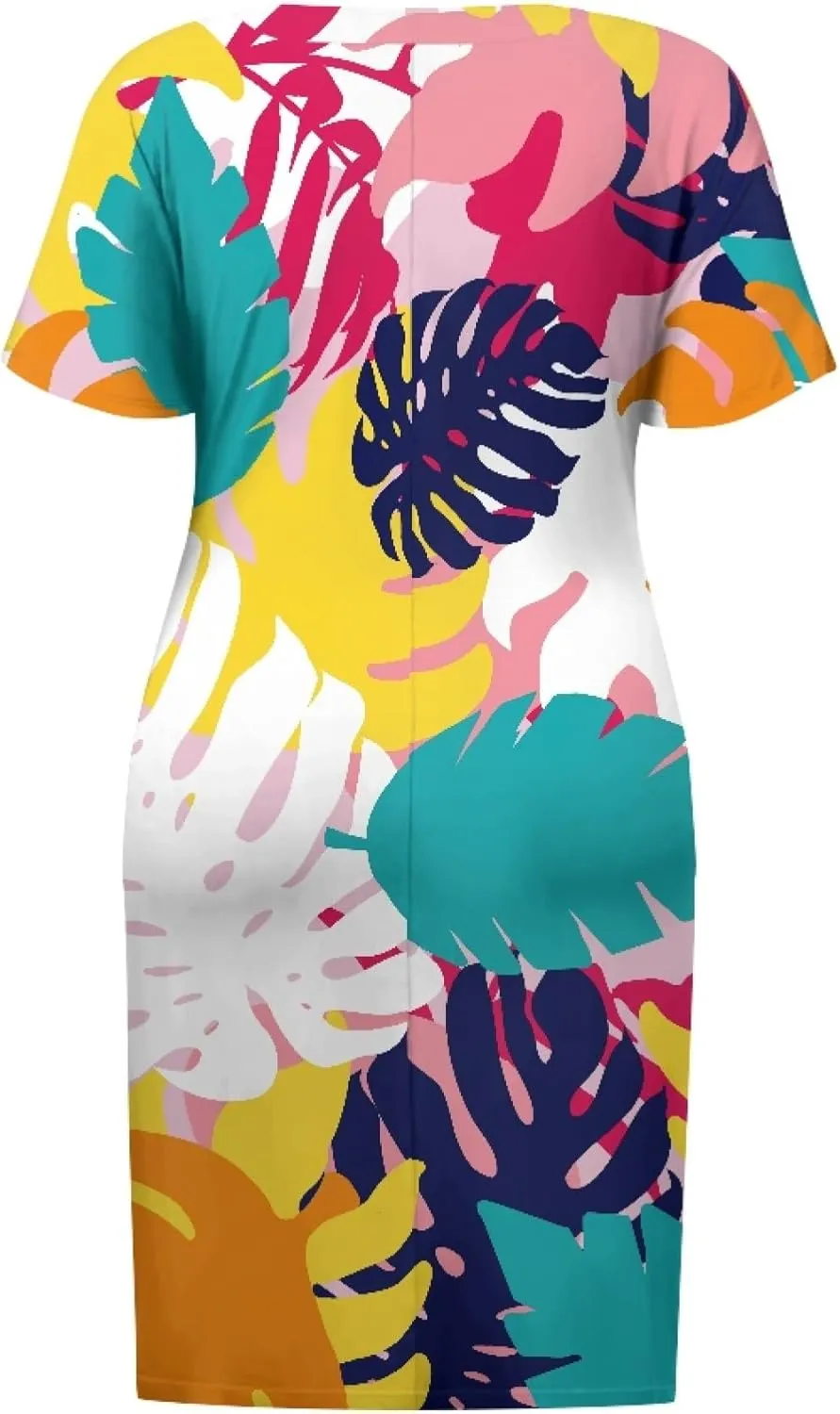 CLOHOMIN Short Sleeve Women Dresses for Party Shoping Club Oversized Dresses V Neck Midi Dress Size L-5XL