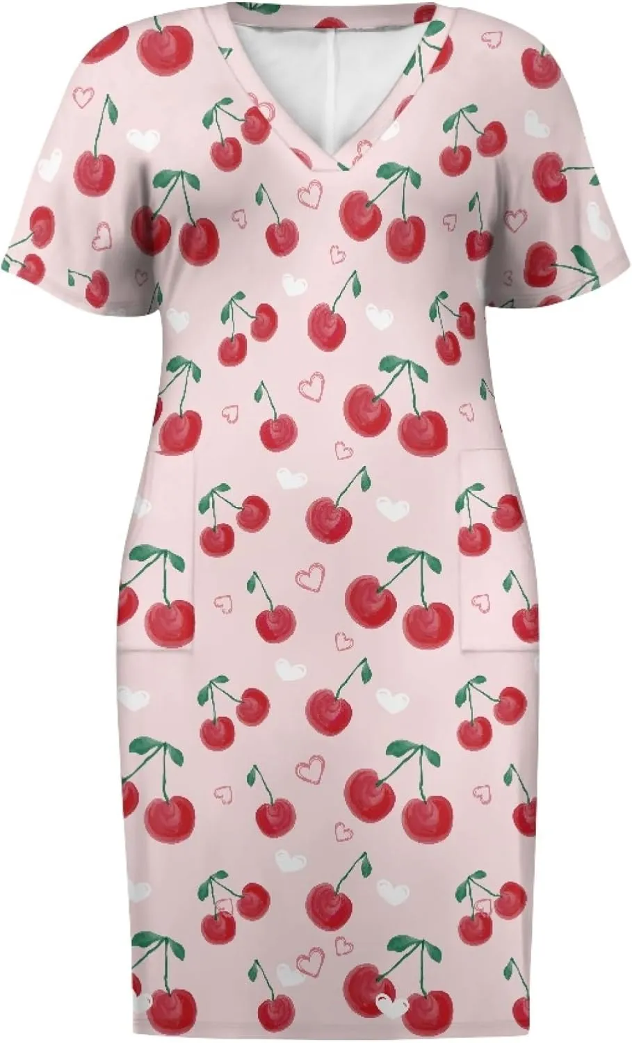 CLOHOMIN Short Sleeve Women Dresses for Party Shoping Club Oversized Dresses V Neck Midi Dress Size L-5XL