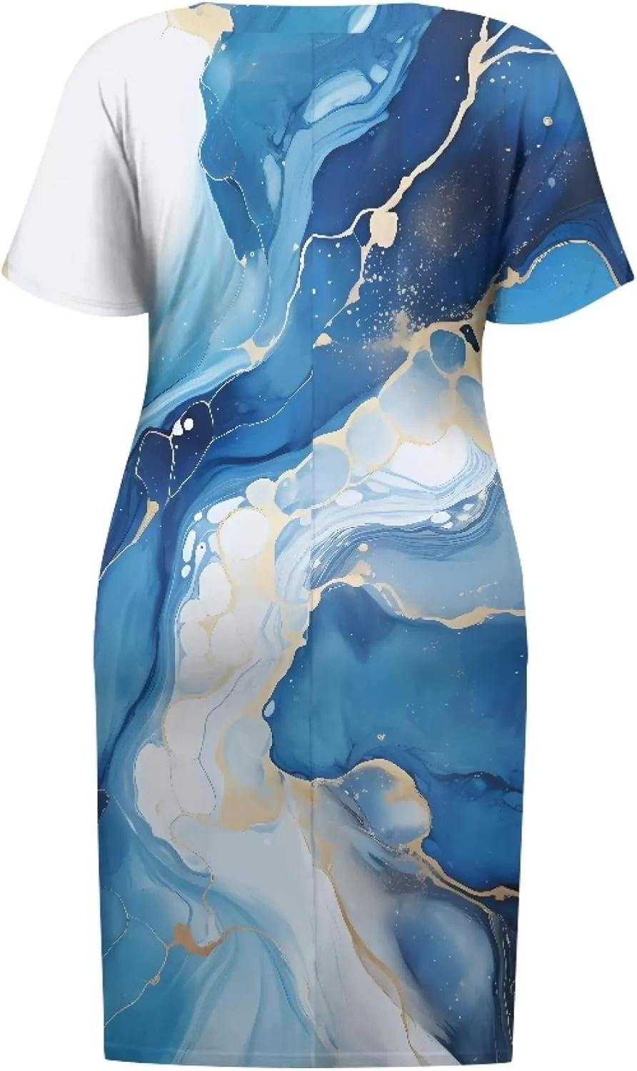 CLOHOMIN Women Short Sleeve Dresses Party Knee Length Dress Oversized Midi Dress Special Occasion Dresses with Pockets