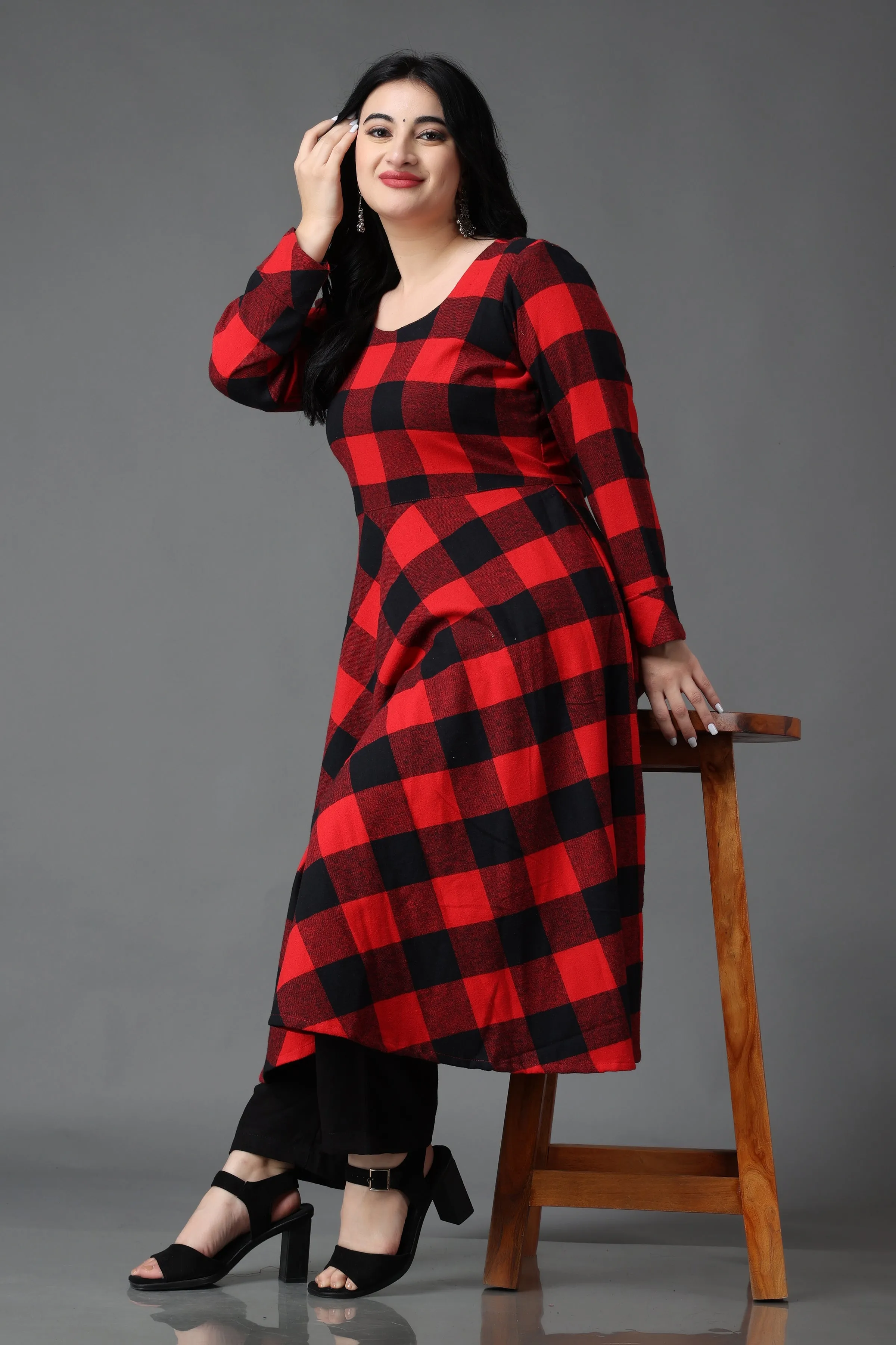 Cosmic Red Woollen Kurta