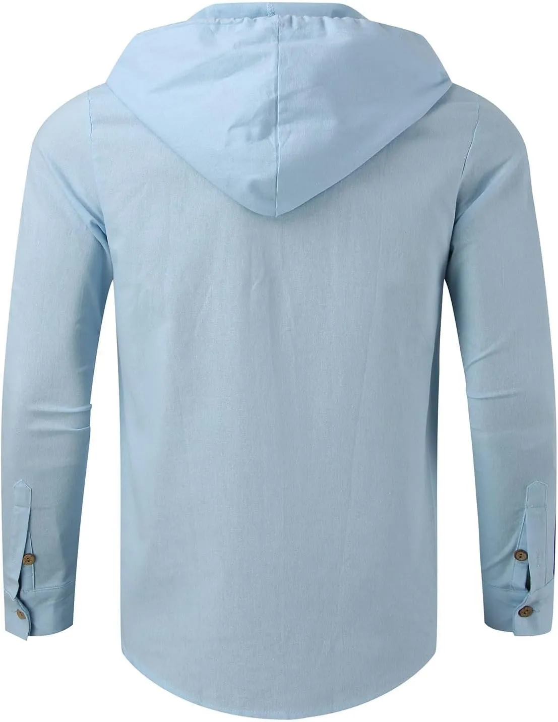 Cotton Hoodie for Mens Long Sleeve Linen Button Down Shirt Summer Casual Hawaiian Beach Tops Lightweight Work Tshirt