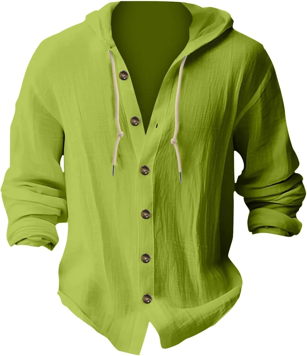 Cotton Hoodie for Mens Long Sleeve Linen Button Down Shirt Summer Casual Hawaiian Beach Tops Lightweight Work Tshirt