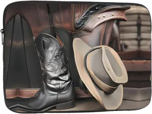 Cowboy Black Hat Western Boots Laptop Inner Bag 17 Inch Laptop Sleeve Case For Laptop Briefcase Carrying Bag Pouch Skin Cover