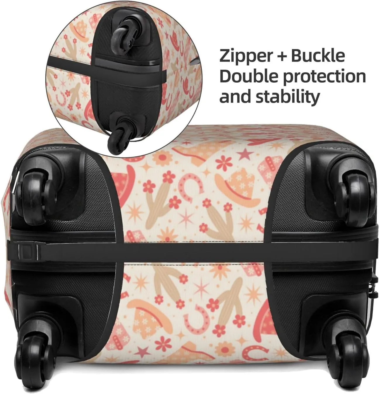 Cowgirl Boots 4 Print Luggage Covers For Suitcase,Elastic Washable & Stretchable Suitcase Covers For Luggage, Anti-Scratch - Fits 18-32 Inch Luggage-No Luggage Included